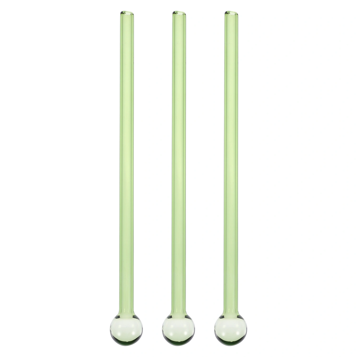 3Pcs Decorative Glass Straw Round Ends Straw Reusable Drinking Straw for Home