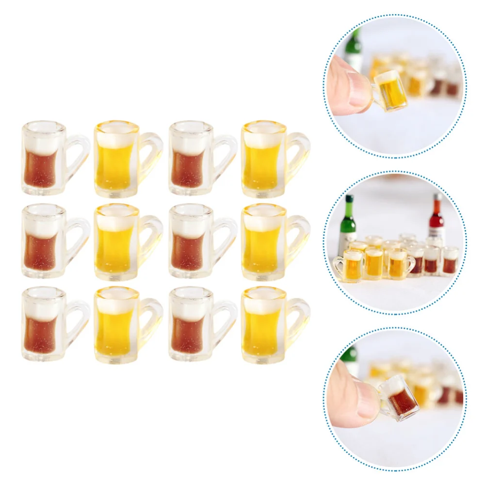 20Pcs Mini Beer Mugs Decorative Beer Mug Models Tiny Beer Mugs Mini House Photo Props