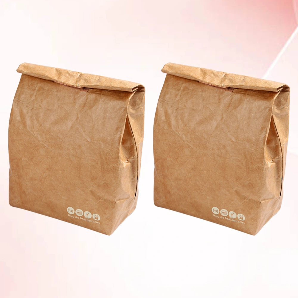 2pcs Eco-friendly Lunch Tote Bag Practical Lunch Handy Bags Portable Bento Pouch Bento Storage Bag for Outdoor Picnic