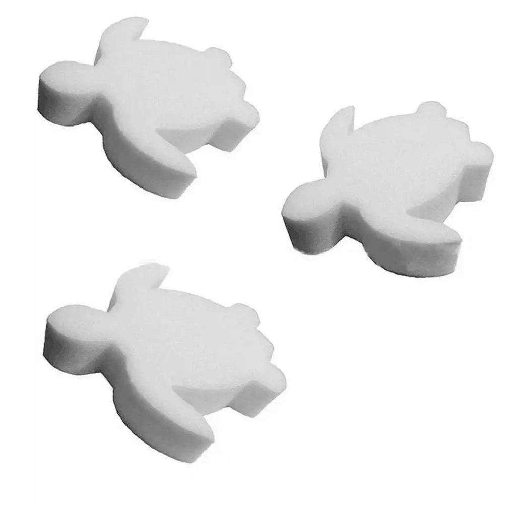 10pcs Pool Filter Sponge High Efficiency Oil-absorbing Cotton Sponge Tortoise Shape Design (White)
