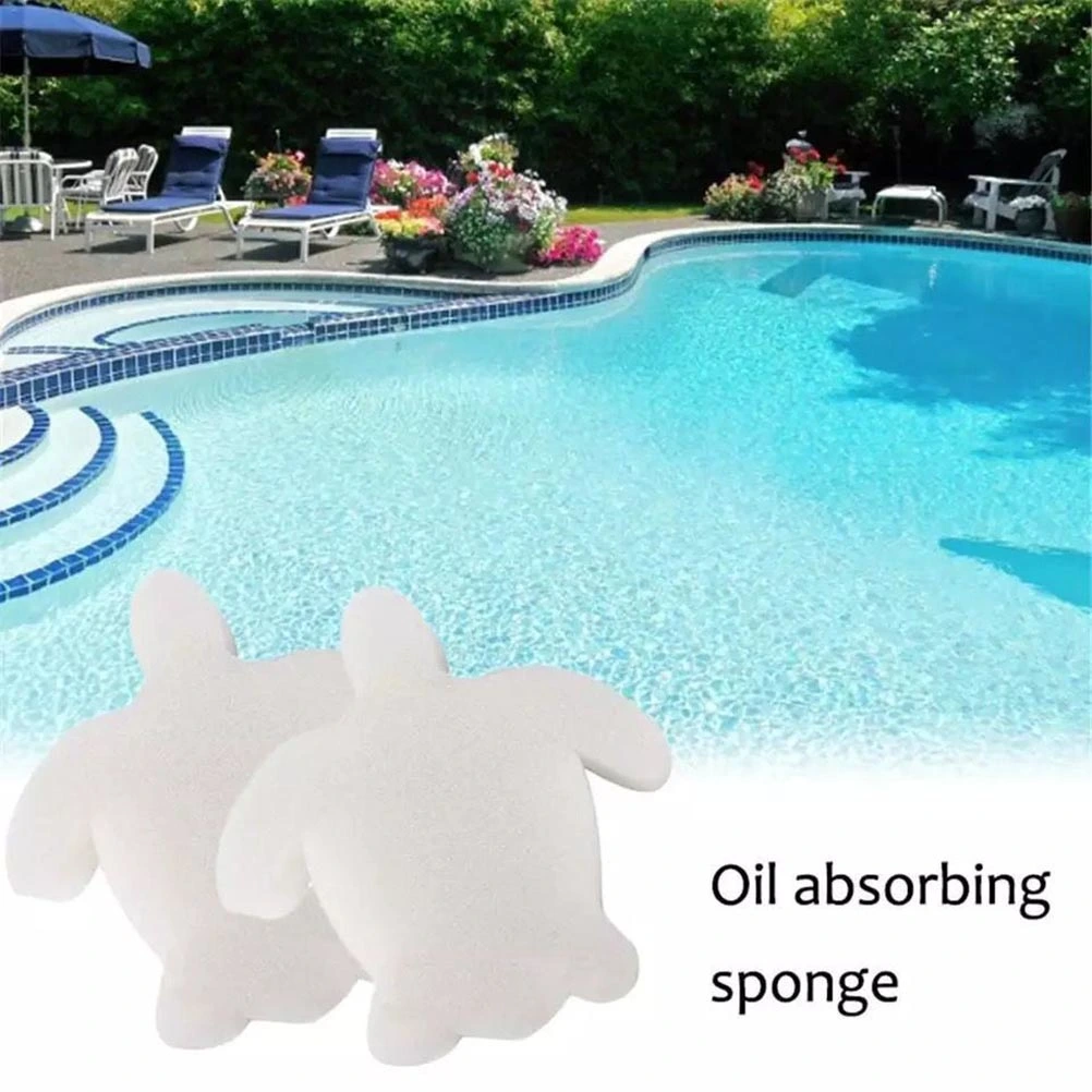 10pcs Pool Filter Sponge High Efficiency Oil-absorbing Cotton Sponge Tortoise Shape Design (White)