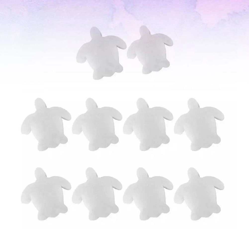 10pcs Pool Filter Sponge High Efficiency Oil-absorbing Cotton Sponge Tortoise Shape Design (White)