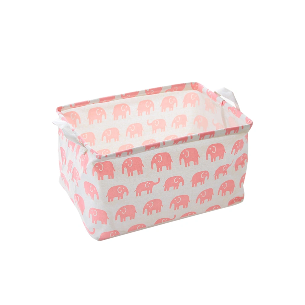 Toy Storage Basket and Box Organizer with Pink Elephant Prints for Kids Toys and Nursery Storage Baby Hamper Book Bag Laundry Clothing Bin and Baby Shower Gift