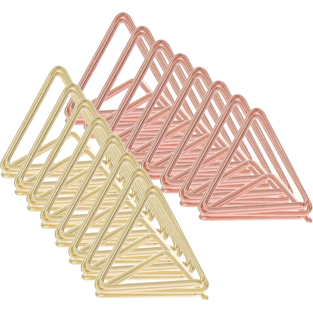 40Pcs Triangular Memo Clips Place Card Holders Small Picture Holders Triangle Shape Memo Holders