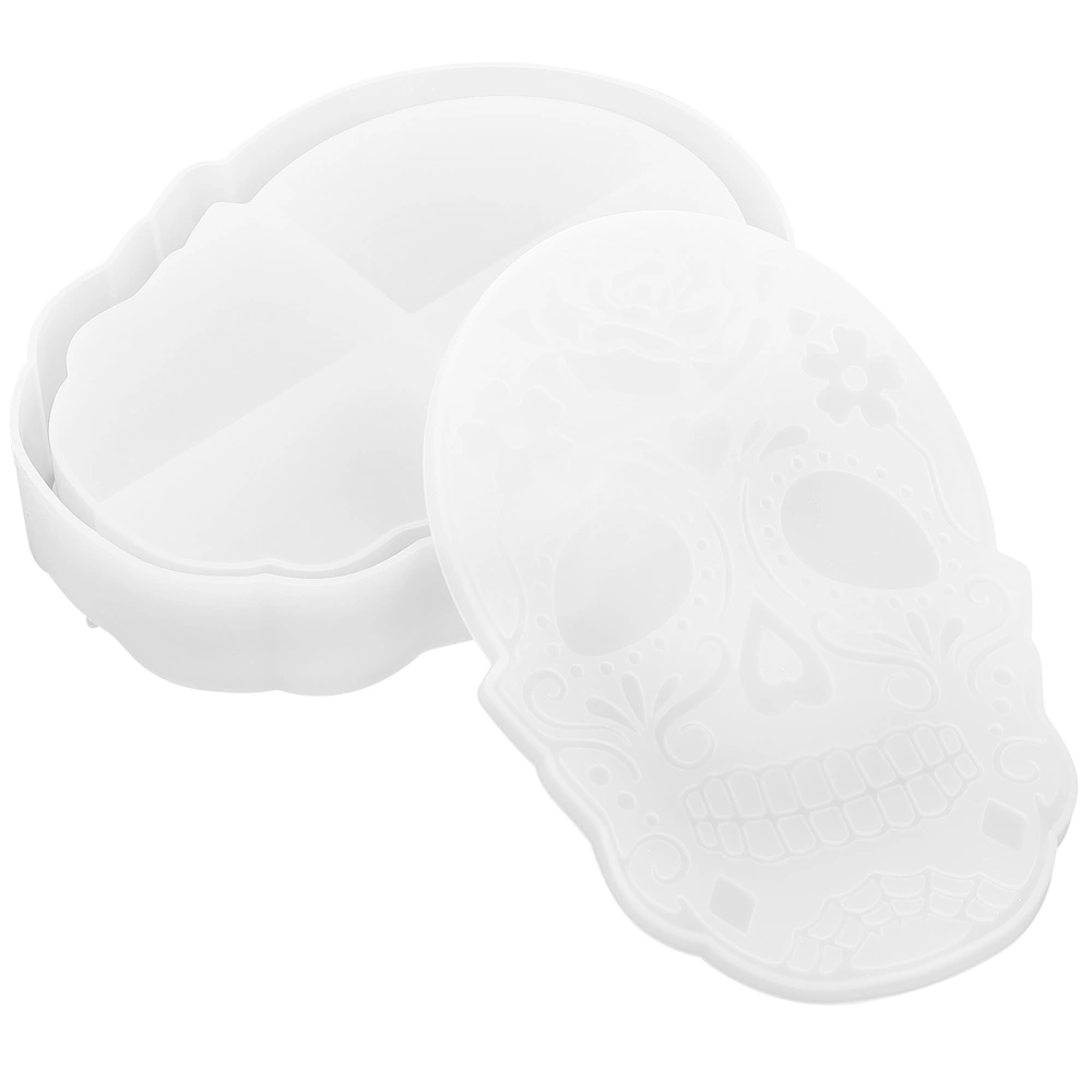 Halloween Skull Mold Silicone Skull Shape Mold Novelty Skull Modeling Box Mold Skull Container