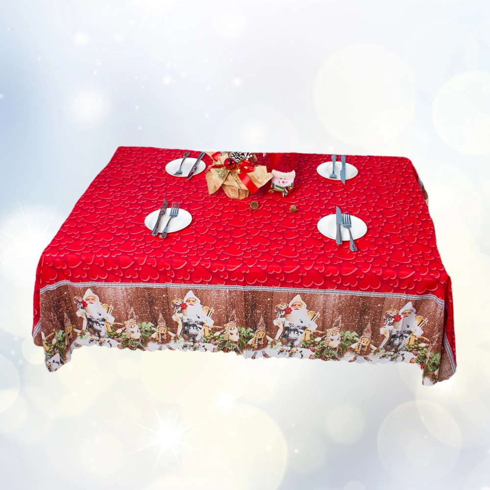 150x180cm Reusable Table Runner Printed Tablecloth Cartoon Table Cover for Christmas Style F