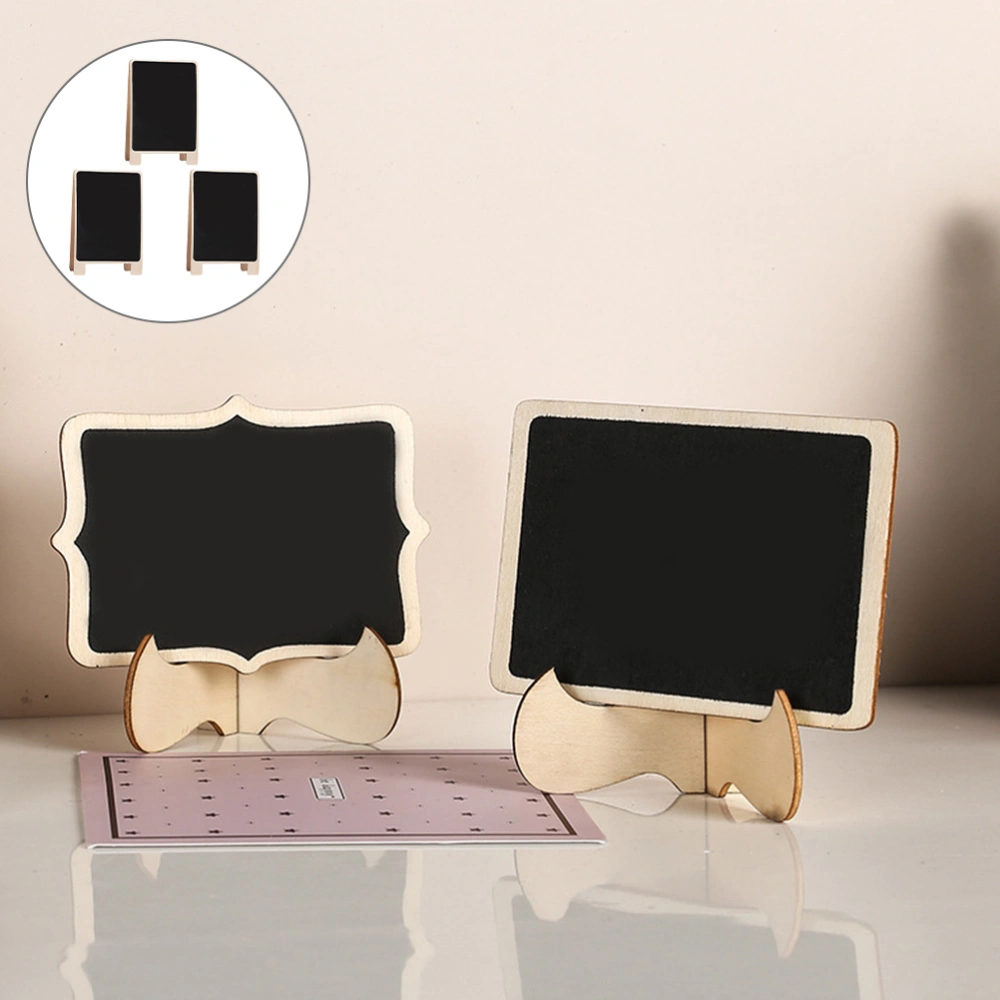 3Pcs Wooden Standing Blackboards Wooden Standing Writing Boards (Black)