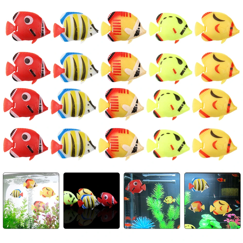 25PCS Lifelike Plastic Artificial Moving Floating Fish Ornament Random Style