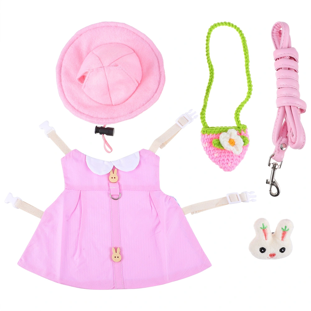 Pet Bunny Vest Costume Set with Pet Leash Hanging Bag Pet Dress Up Supplies