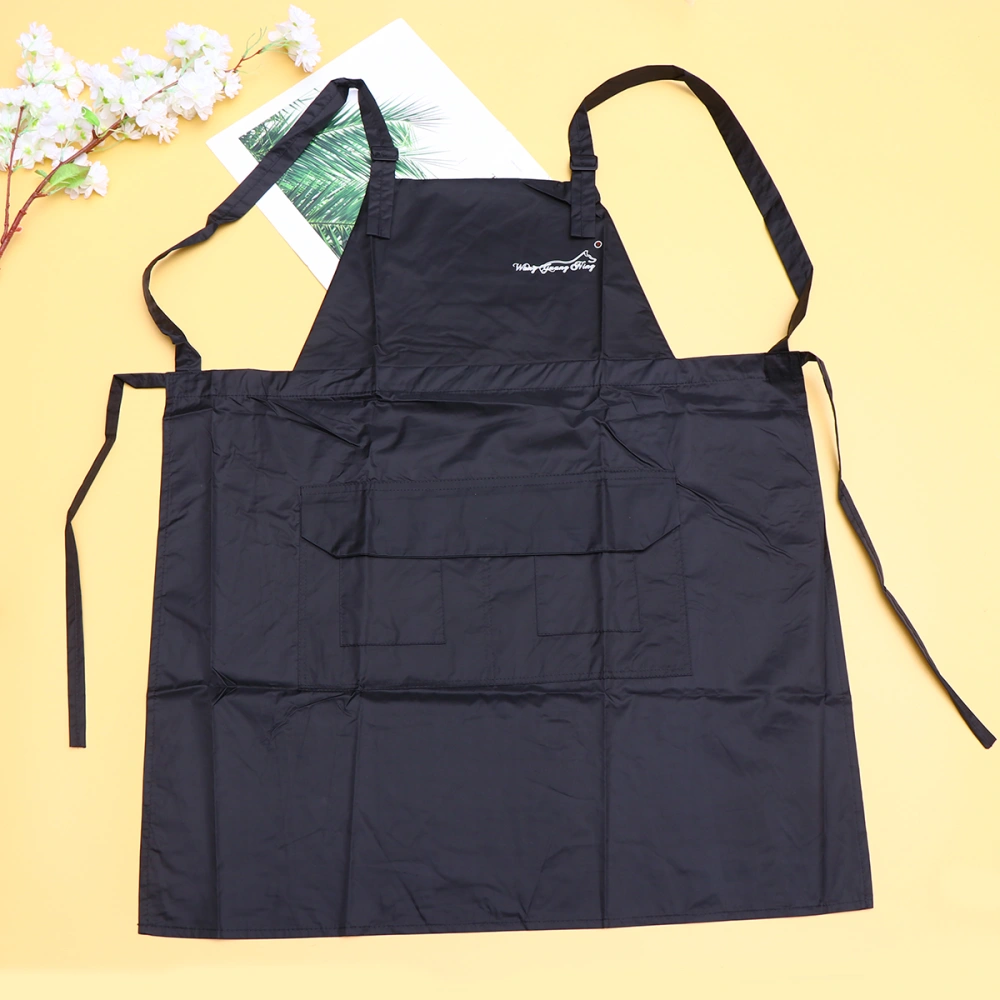 Waterproof Pet Groomer Apron Waterproof Apron Sleeveless Pinafore Working Clothes Apron for Man Woman Home Shop (Black Waterproof Apron)