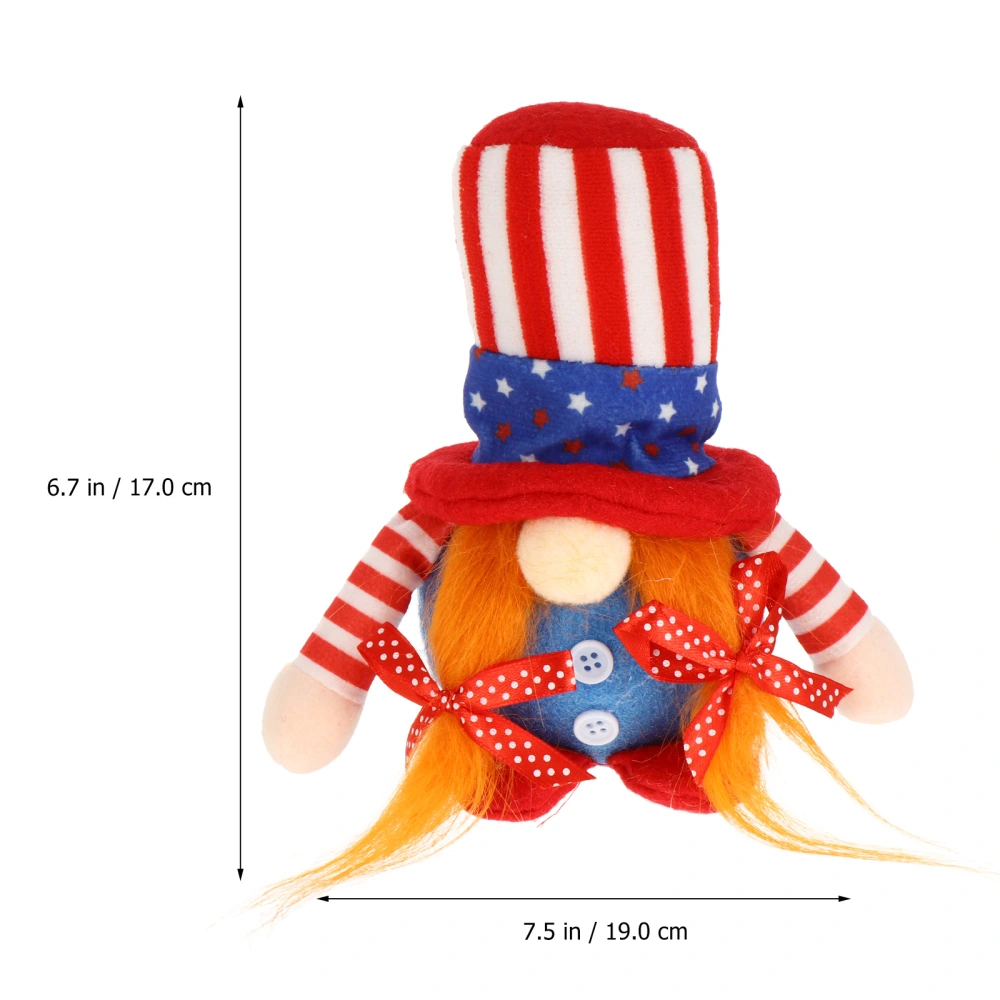 1Pc Independence Day Gnome Doll Desk Faceless Doll Party Desktop Decor