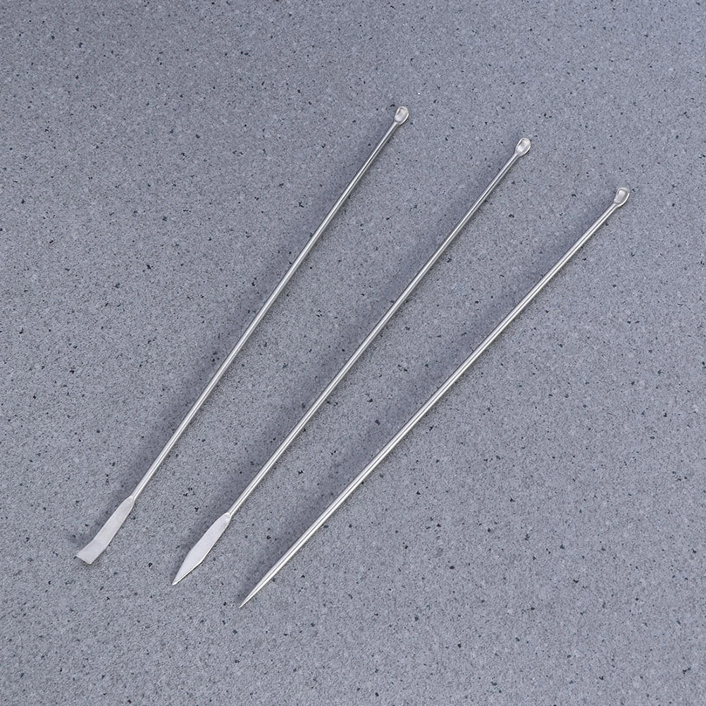 6pcs Stainless Steel Spoons Micro Laboratory Spoons Reagent Sampling Spoons
