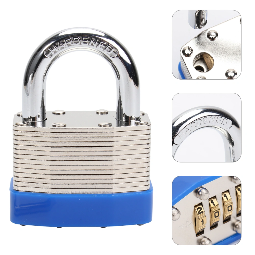 1Pc Household Luggage Lock Four-digit Password Padlock for Traveling (Blue)