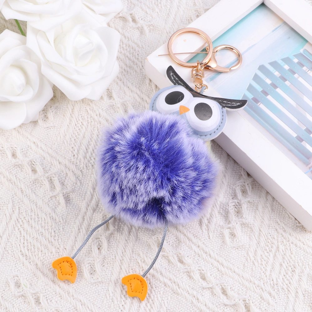 Owl Shape Keychain Key Chain Pendant Decor Keychain Gifts for Bag Car Key (Two-tone Royal Blue)