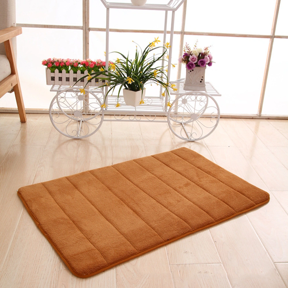 Memory Bath Mat Non Absorbent Super Cozy Bathroom Rug Carpet (Khaki)