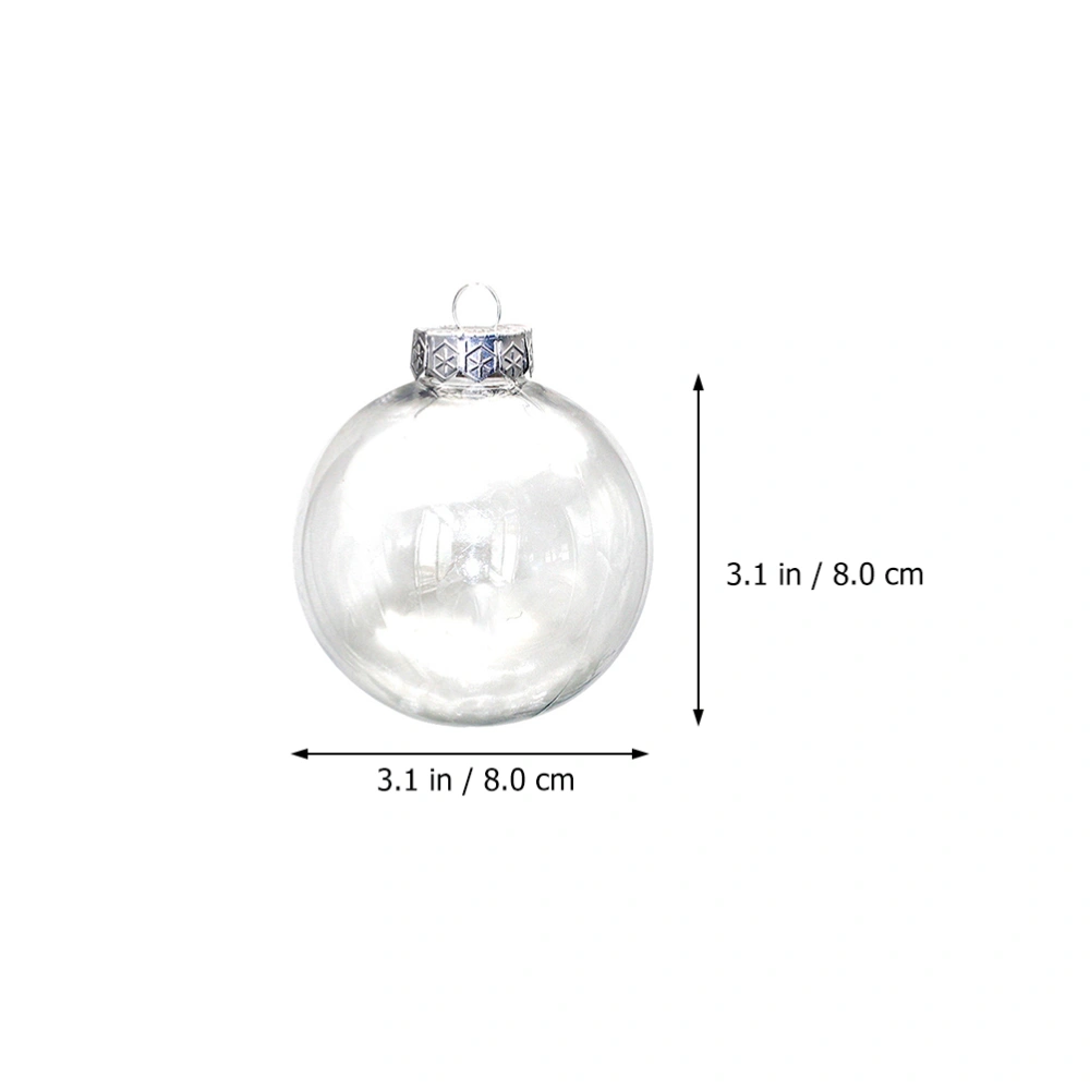 9pcs Transparent Hollow Hanging Ball Christmas Decor Eternal Flower Round Ball