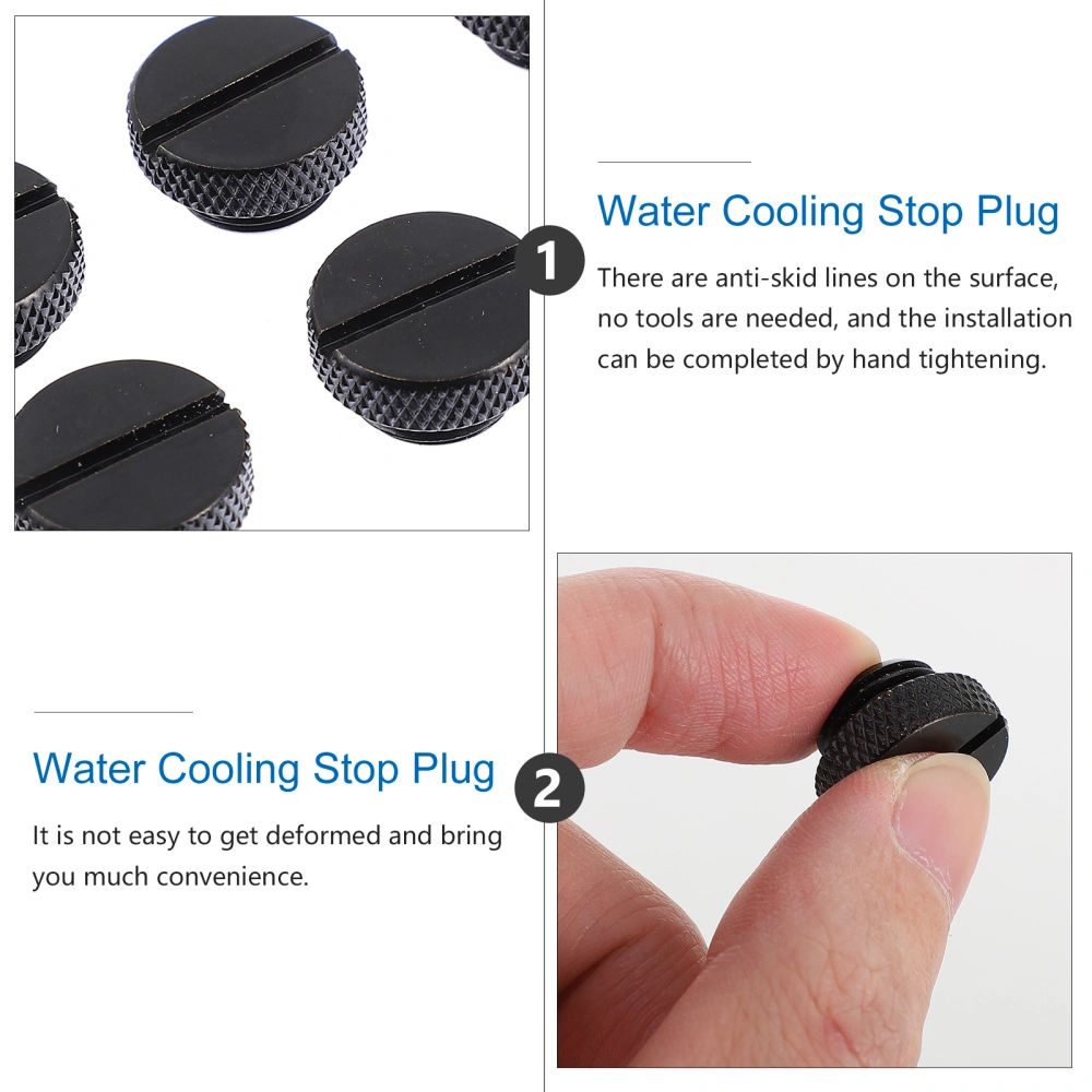 6 PCS Computer Liquid Cooling Stop Plug Replacement G1/4 inch Plug Fitting