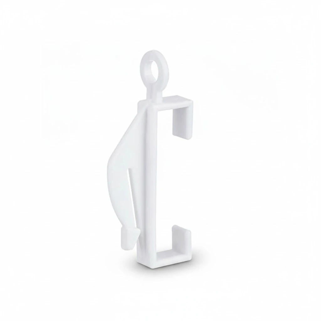 50 PCS Bean Sprout Shape Rod Slides Plastic Curtain Rail Track Gliders Hooks for Window Door Shower Curtains (White)