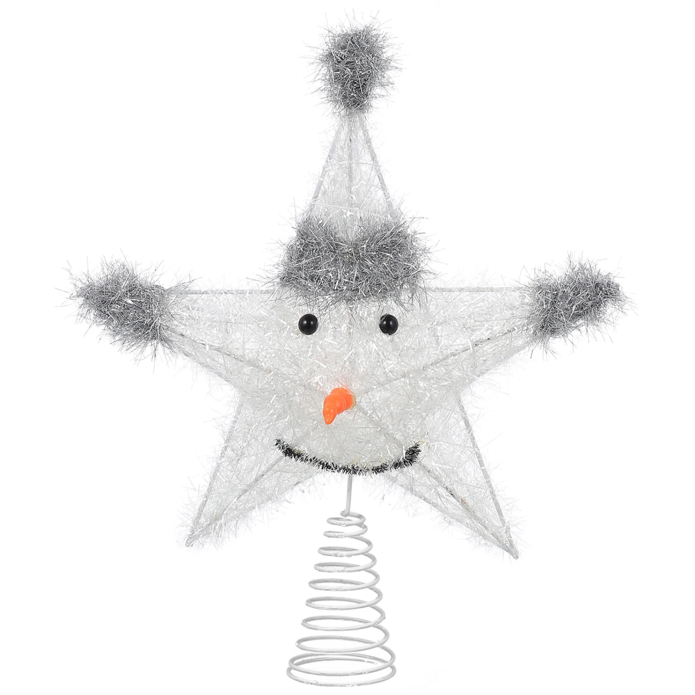 Snowman Xmas Treetop Star Topper Christmas Tree Treetop Star Ornament Party Decor