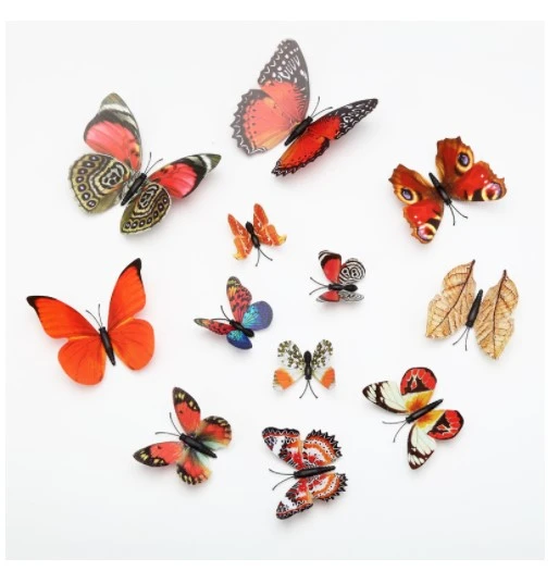 12pcs 3d Butterflies Party Stickers Decor Single Layer DIY Butterflies Decals