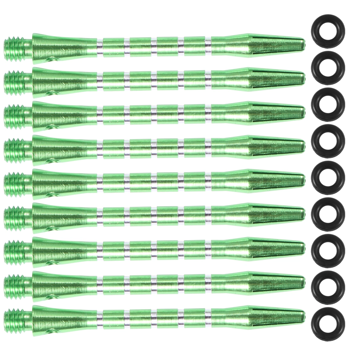 20PCS Standard 2BA Screw Thread Dart Shafts Aluminium Alloy Darts Accessories Metal Stems Alloy Pole Rod with 20PCS Rings (Green)