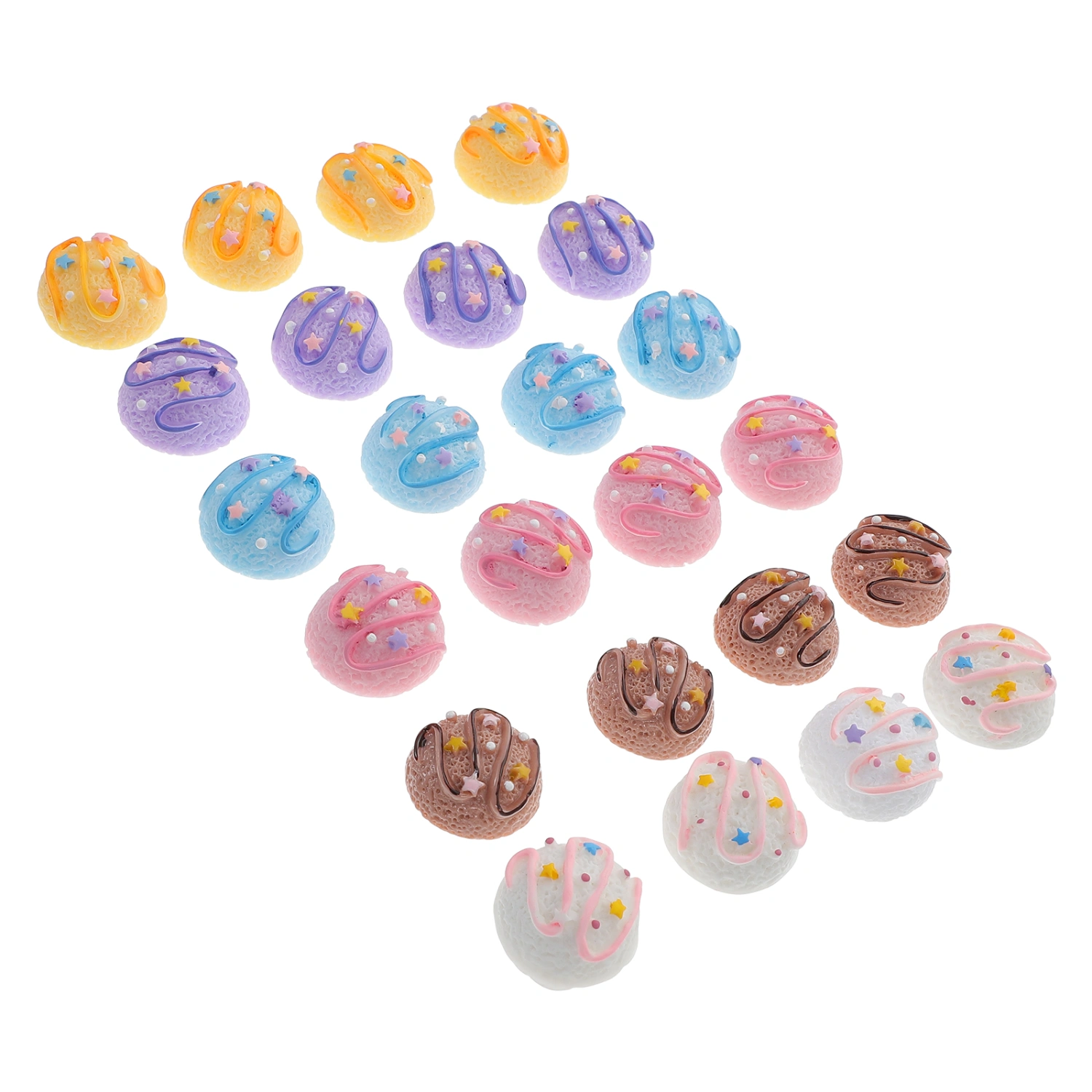 24pcs Ice Cream Ball Decor Headdress Phone Case DIY Material Resin DIY Accessory