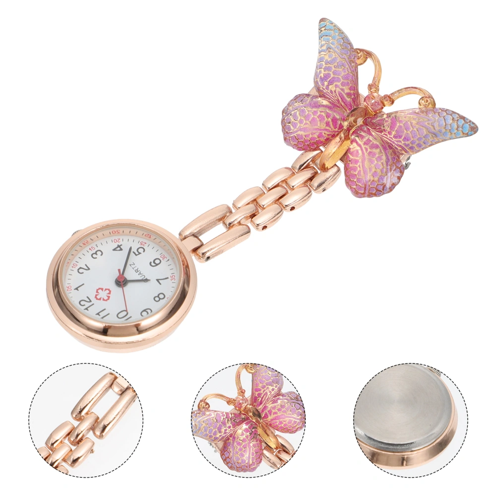 1pc Butterfly-shaped Nurse Watch Telescopic Nursing Watch Delicate Pocket Watch