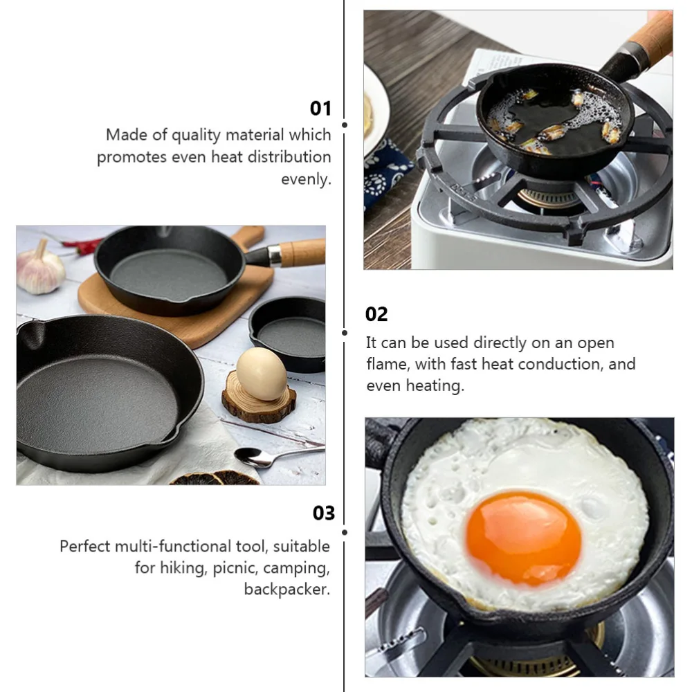 1pc Practical Frying Pan Iron Pancake Pan Mini Pan Home Cooking Utensil