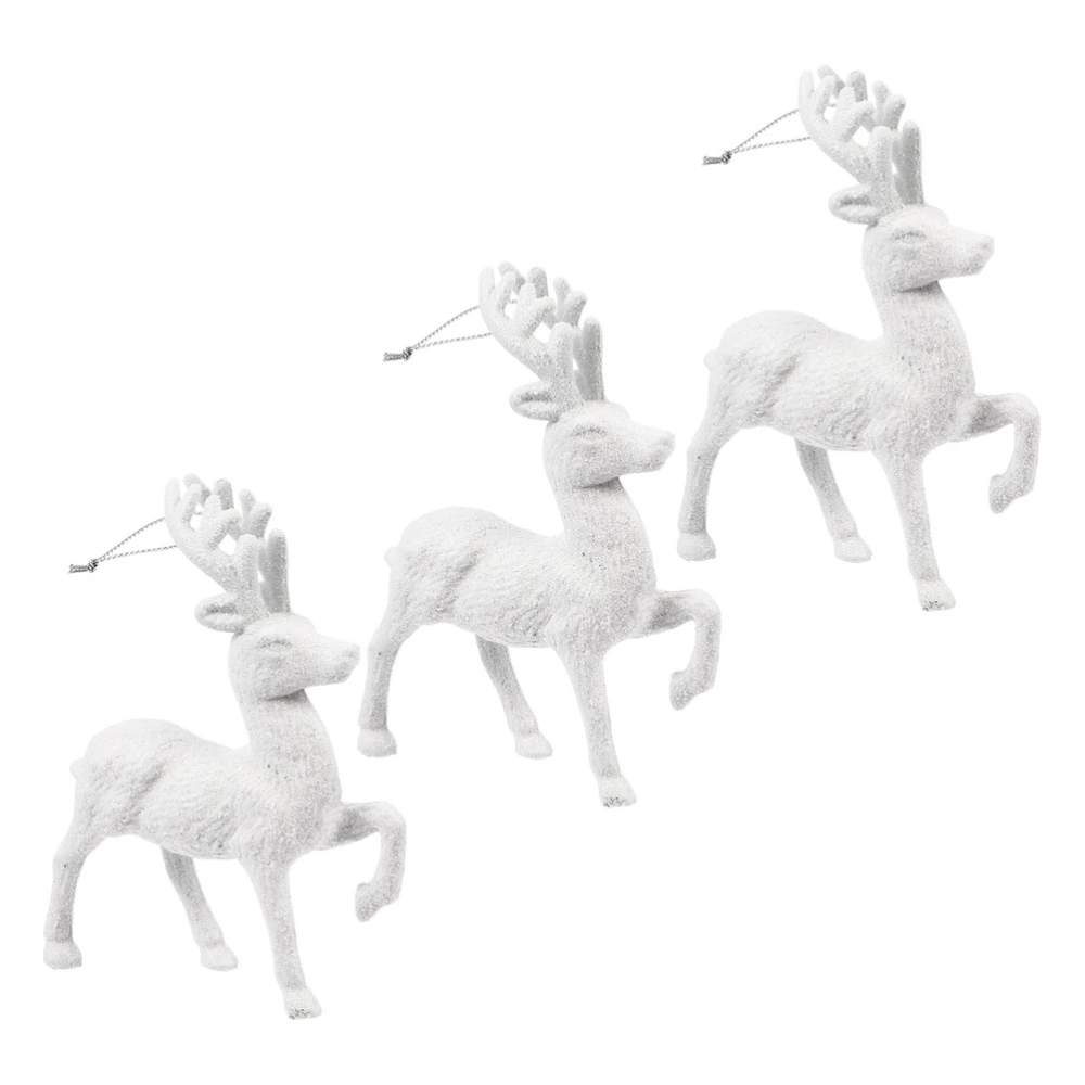 3PCS Party Decor Small Pendant Lovely Cartoon Accessory Lovely Reindeer Pendant