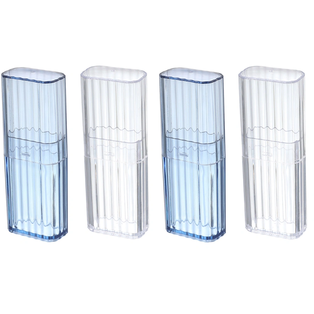 4pcs Transparent Storage Boxes for Cotton Pads Swabs Toothpicks Hair Ropes