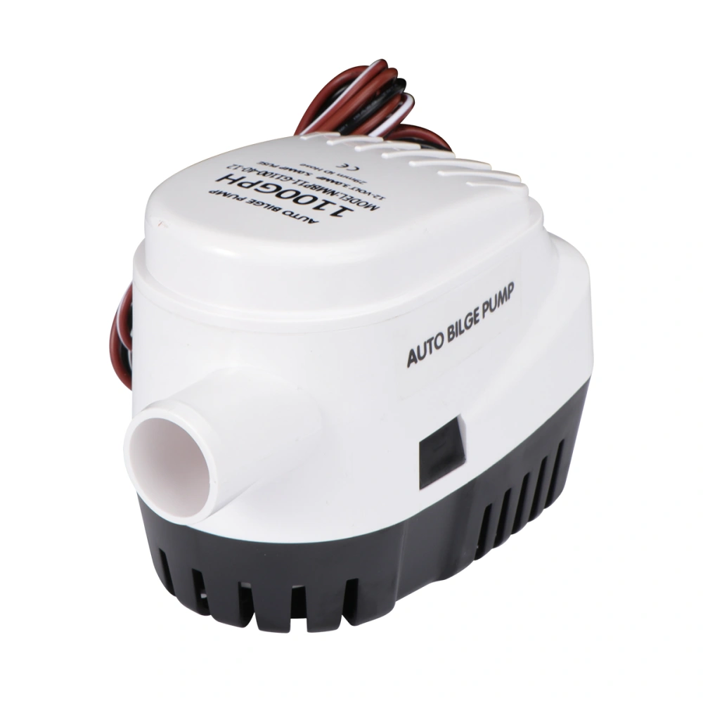 Yacht 1100GPH Automatic Submersible Auto Switch Bilge Water Pump for Caravan Camping Marine White+ Black (G1100-40-12 12V)