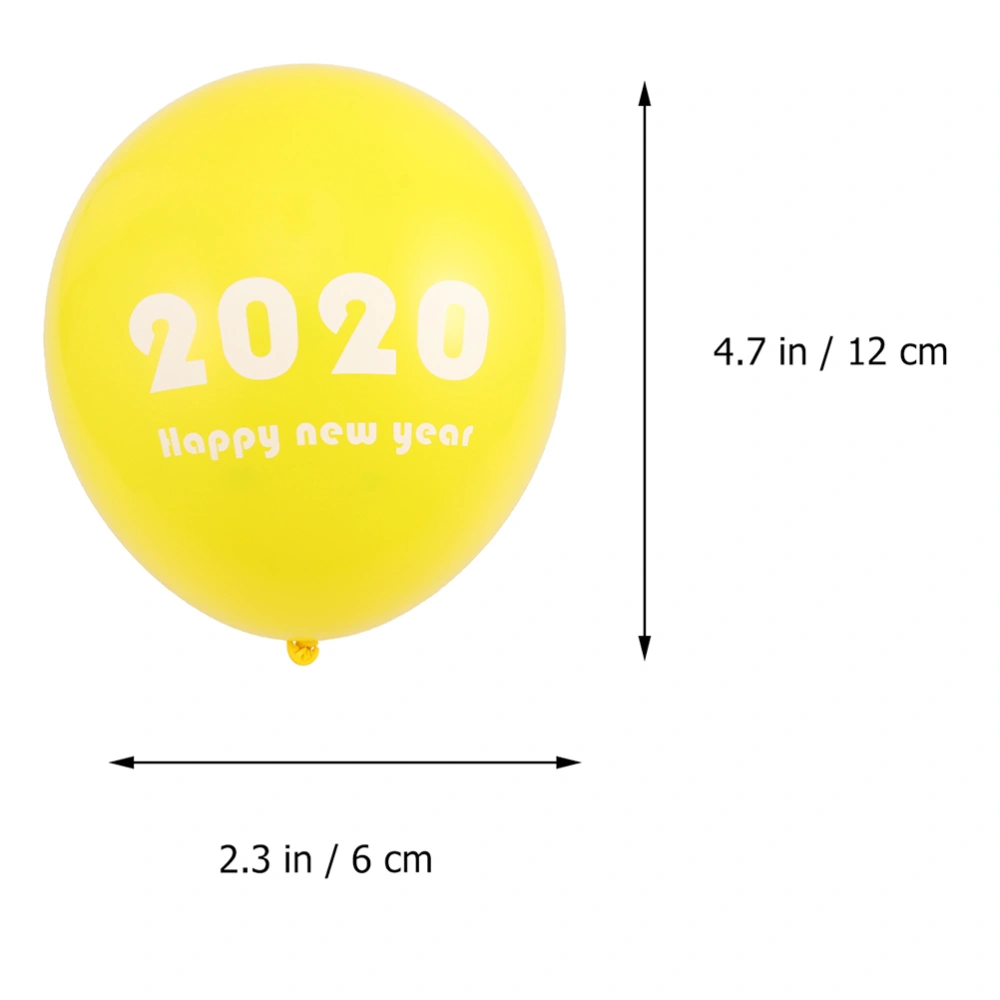 30pcs 12 Inches 2020 Happy New Year Letter Balloons Latex Party Balloon Decor (15pcs Golden, 15pcs Black)