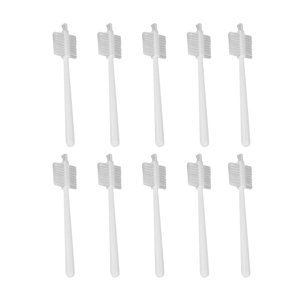 10PCS Triple Side Soymilk Machine Cleaning Brushes Plastic Handle Juicer Food Processor Brushes (White)