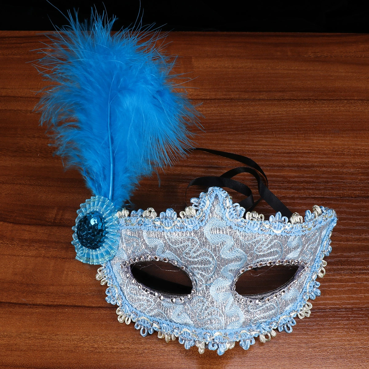 Halloween  Half Face Mask Costume Prop Mask for Masquerade Cosply Costume Party Performance Dancing Party(Blue)
