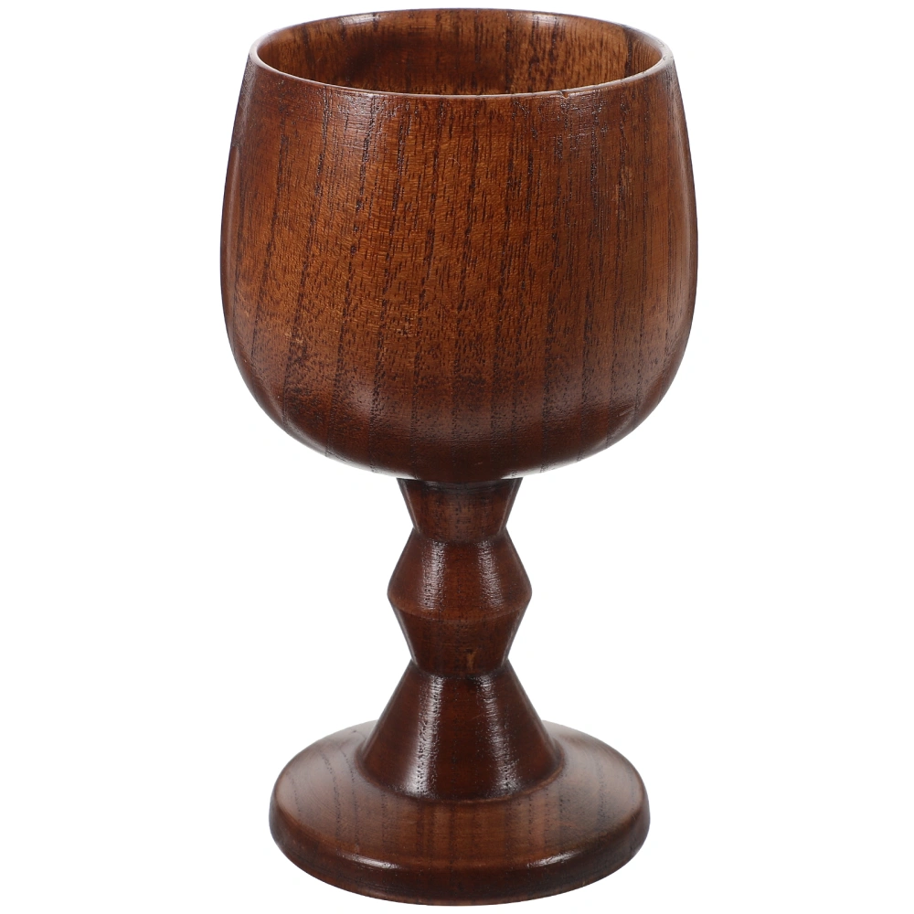 Vintage Handmade Wooden Wine Goblet Water Cup