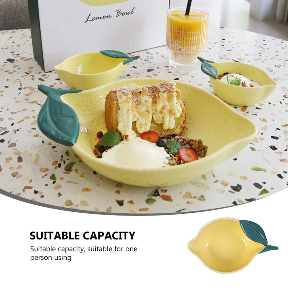 1Pc Household Fruit Bowl Tray Set Simple Ceramic Salad Fruit Bowl Home Supplies