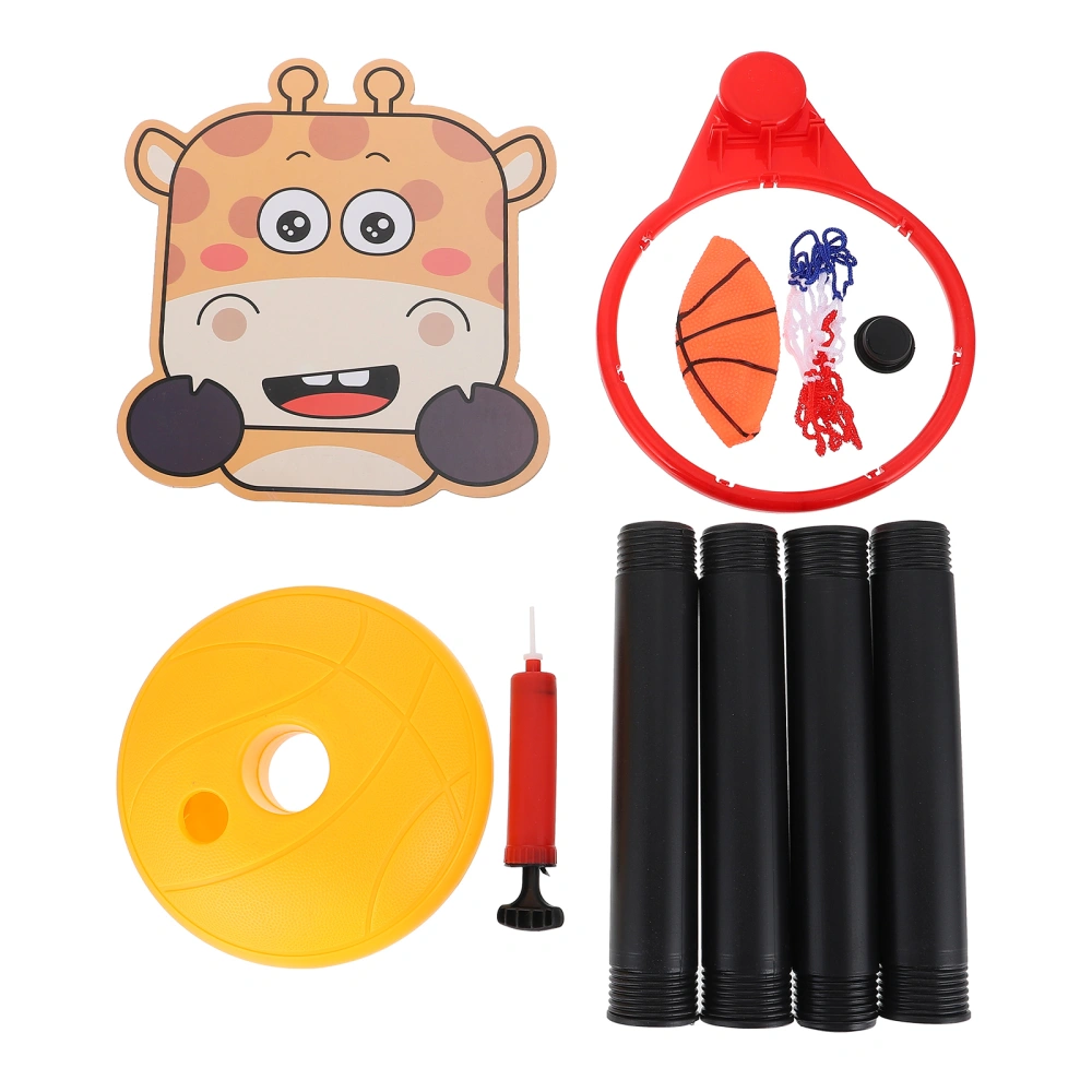 1 Set Children's Basketball Stand Cartoon Animal Adjustable Basketball Stand