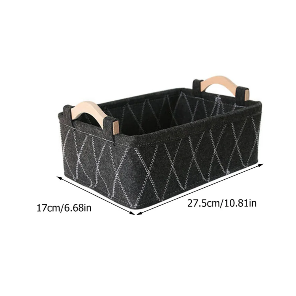 1Pc Felt Storage Basket  Home Office Organize Basket Desktop Storage Container