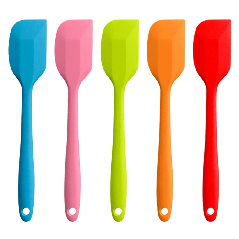 5Pcs Silicone Cake Cream Scrapers Practical Butter Spatulas (Assorted Color)