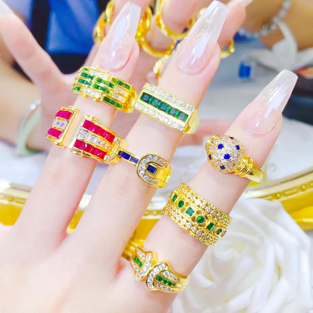 Retro Colored Gems Candy Women's Ring