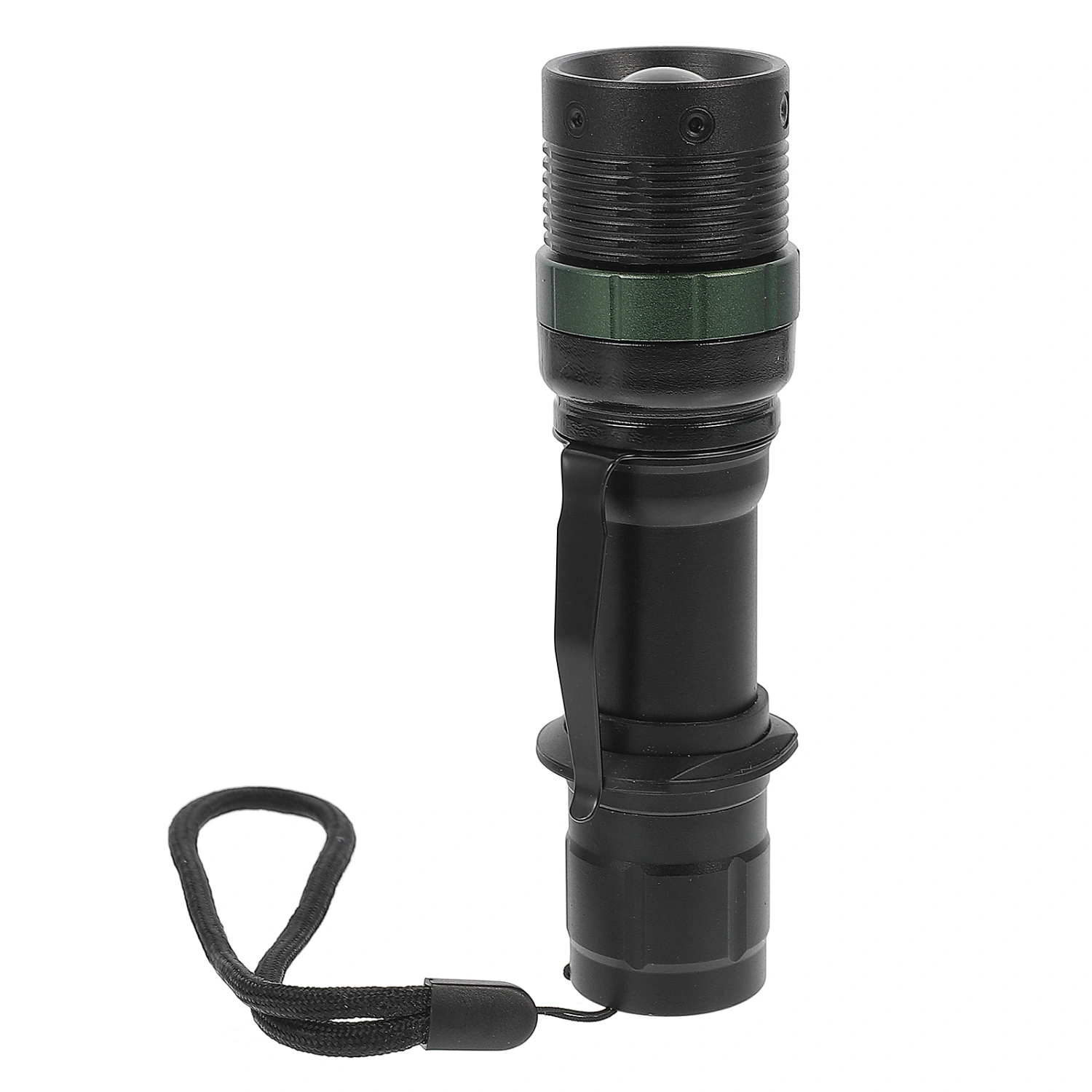 1pc Aluminium Alloy Led Flashlight Charging Flashlight (without Battery Black)