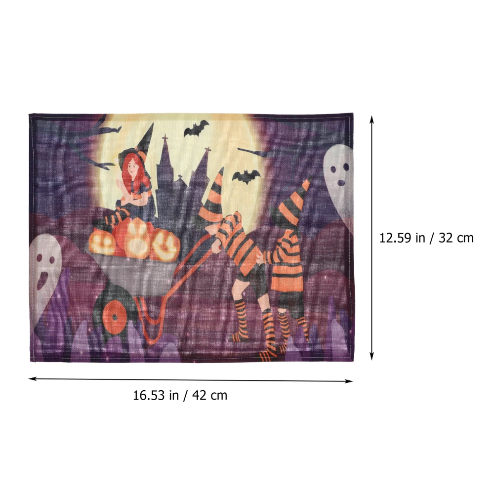 4 Pcs Halloween Placemats Bowl And Dish Mats Decoration Table Mats Pads