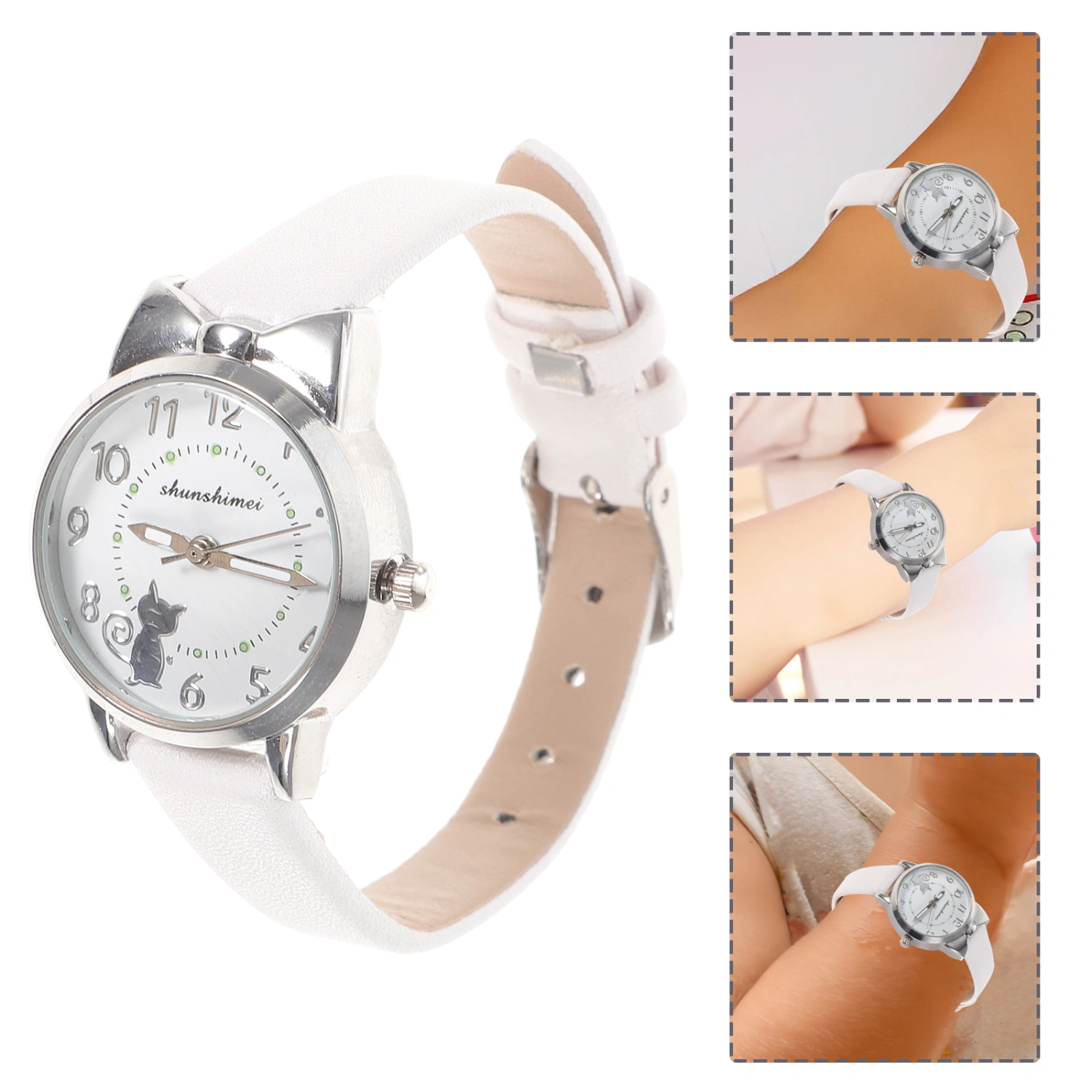 Multifunction Children Watch Adorable Cat Design Wrist Watches for Students