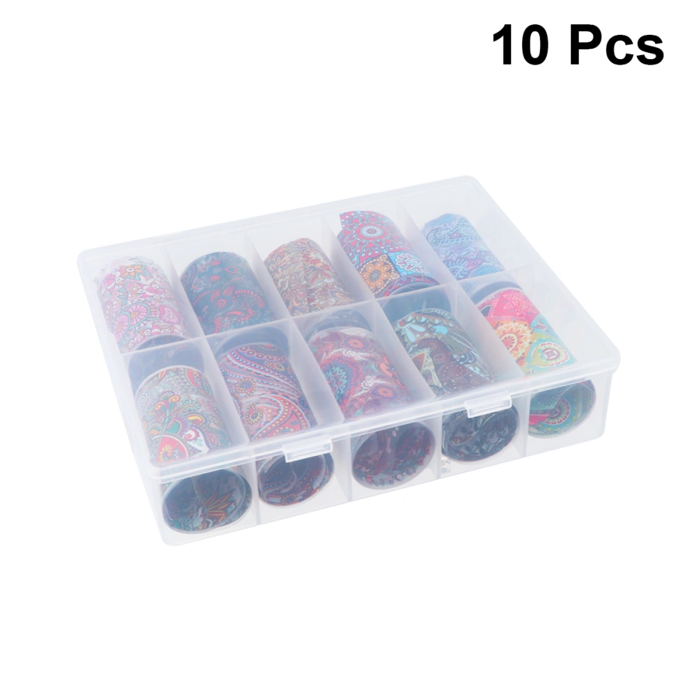 10 Sheets of Fashion Manicure Stickers Nail Art Pastes Assorted Nail Decals DIY Nail Art for Women (TZ01)