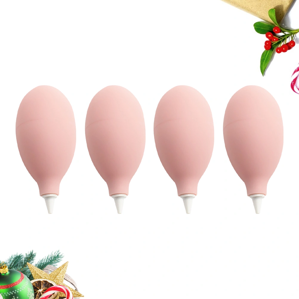 4pcs Camera Cleaning Blowing Ball Succulent Plant Dust Blower Squeeze Suction Bulb (Pink)
