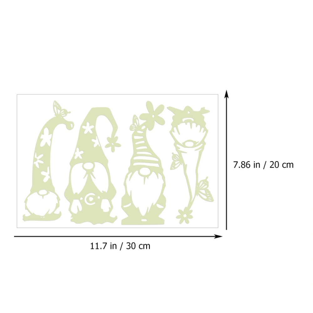 2Pcs Cartoon Window Stickers Fluorescent Wall Pastes Christmas Wall Stickers (Green)