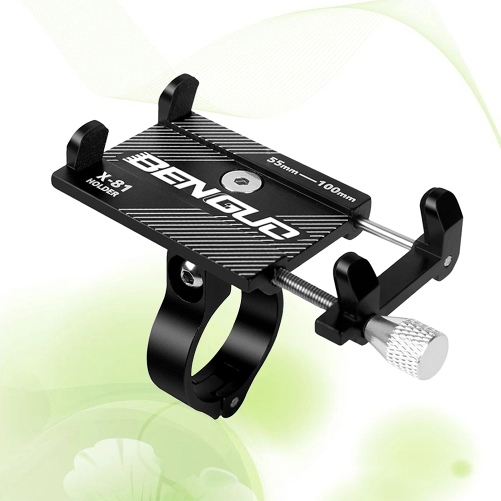 Aluminum Alloy Mobile Phone Holder Mountain Bike Mobile Phone Navigation Device Bracket(Black)