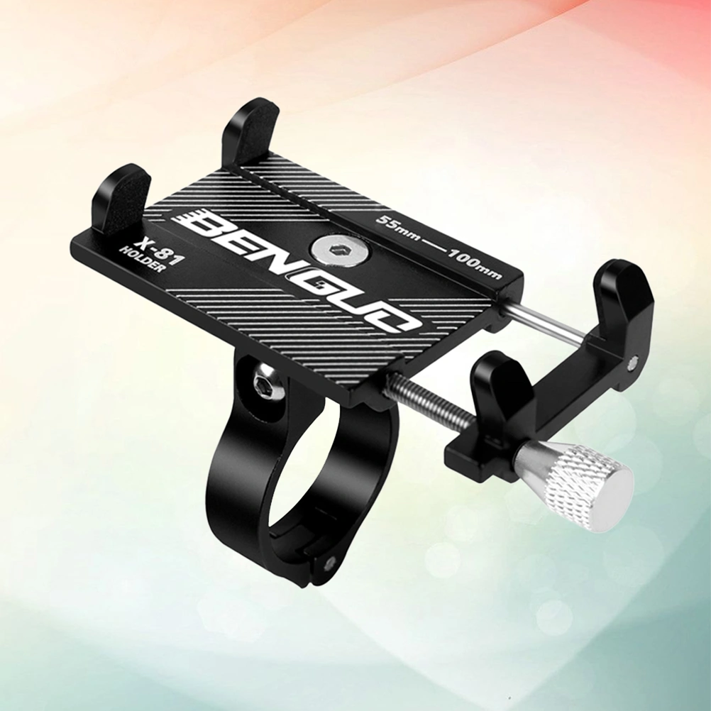 Aluminum Alloy Mobile Phone Holder Mountain Bike Mobile Phone Navigation Device Bracket(Black)