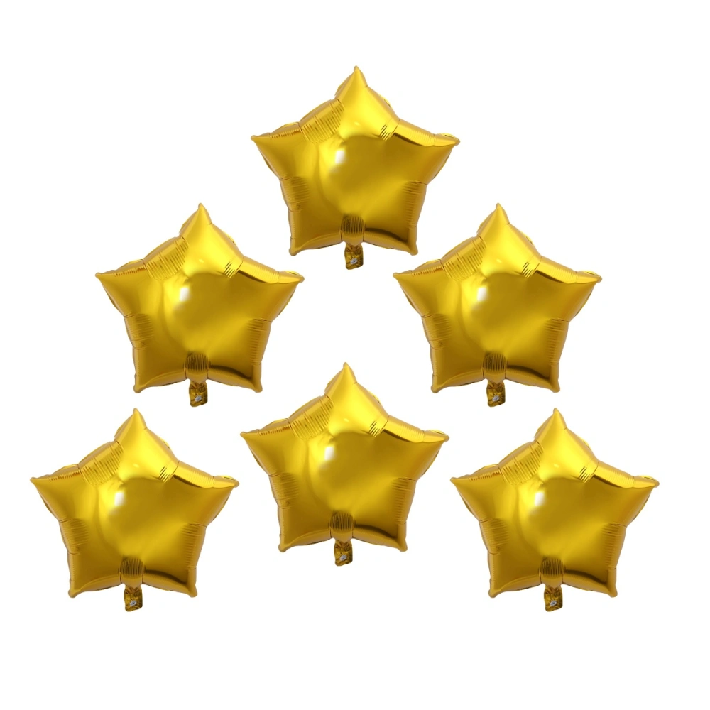 50pcs Five-Point Star Foil Balloon Party Decorative Balloons for Valentin's Day Wedding Birthday Party Decoration (Gold)