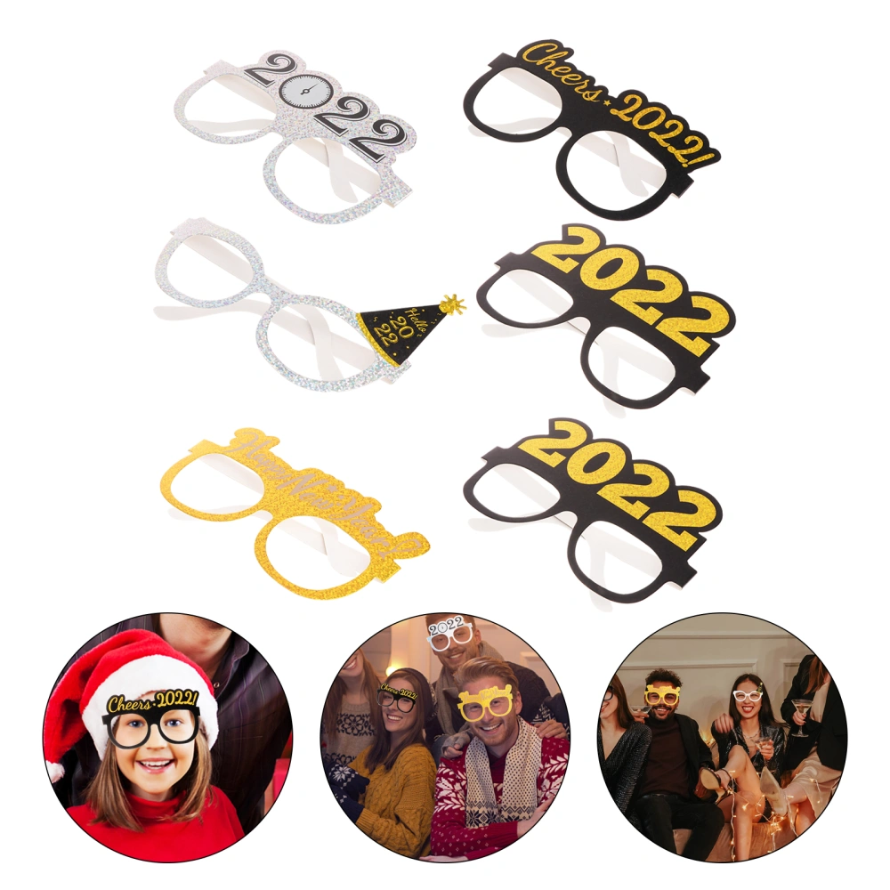 6Pcs New Year Party Cosplay Glasses Creative Funny Eyeglasses Chic Costume Prop